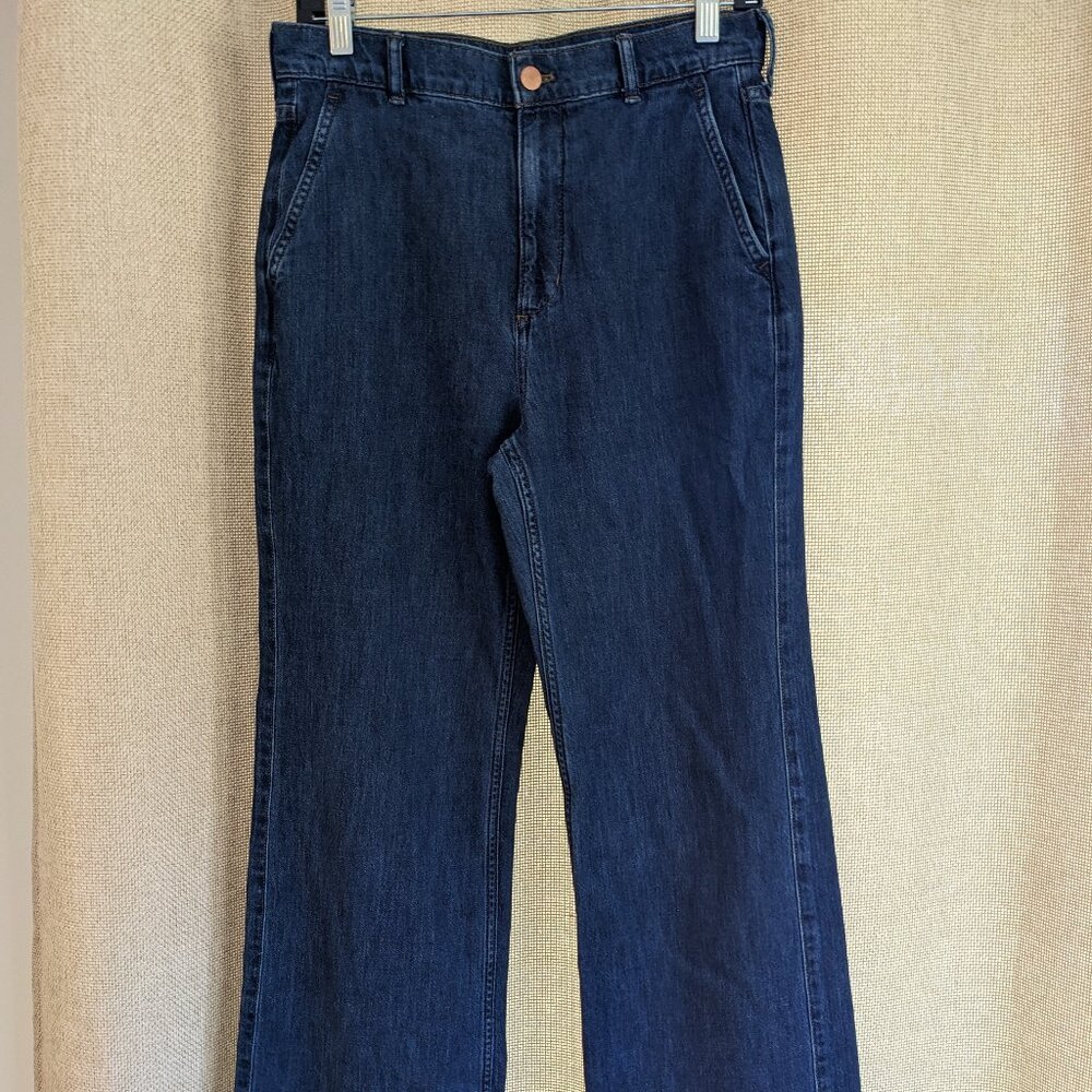 J Crew Re-Imagined Jean Fabric Slack Style Pants 2 Front Side Pockets, Size 27
